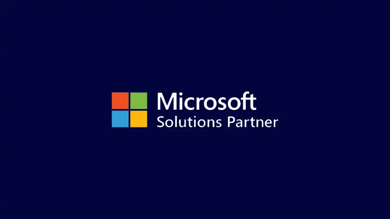 Microsoft Solution Partner logo donkere achtergrond