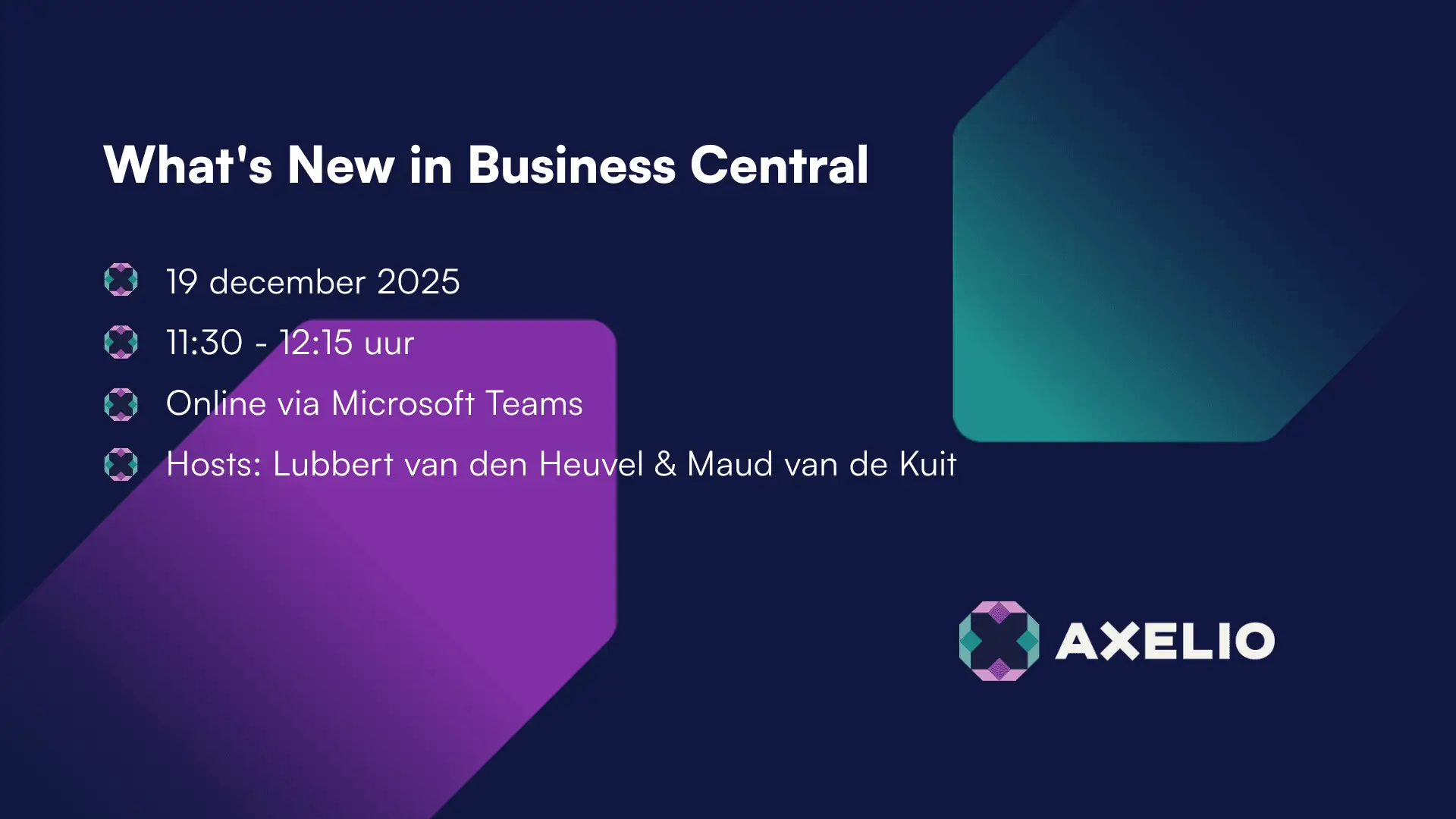 Axelio visual webinar - New in Business Central