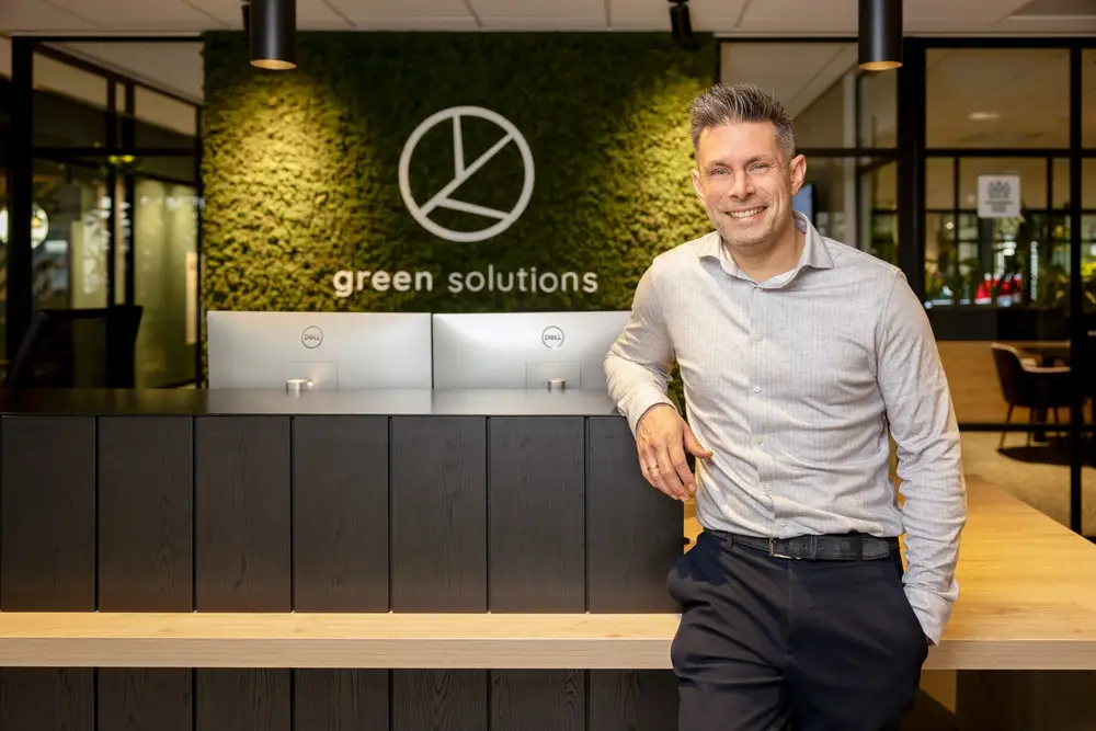Richard Daniels voor de receptie van Green Solutions