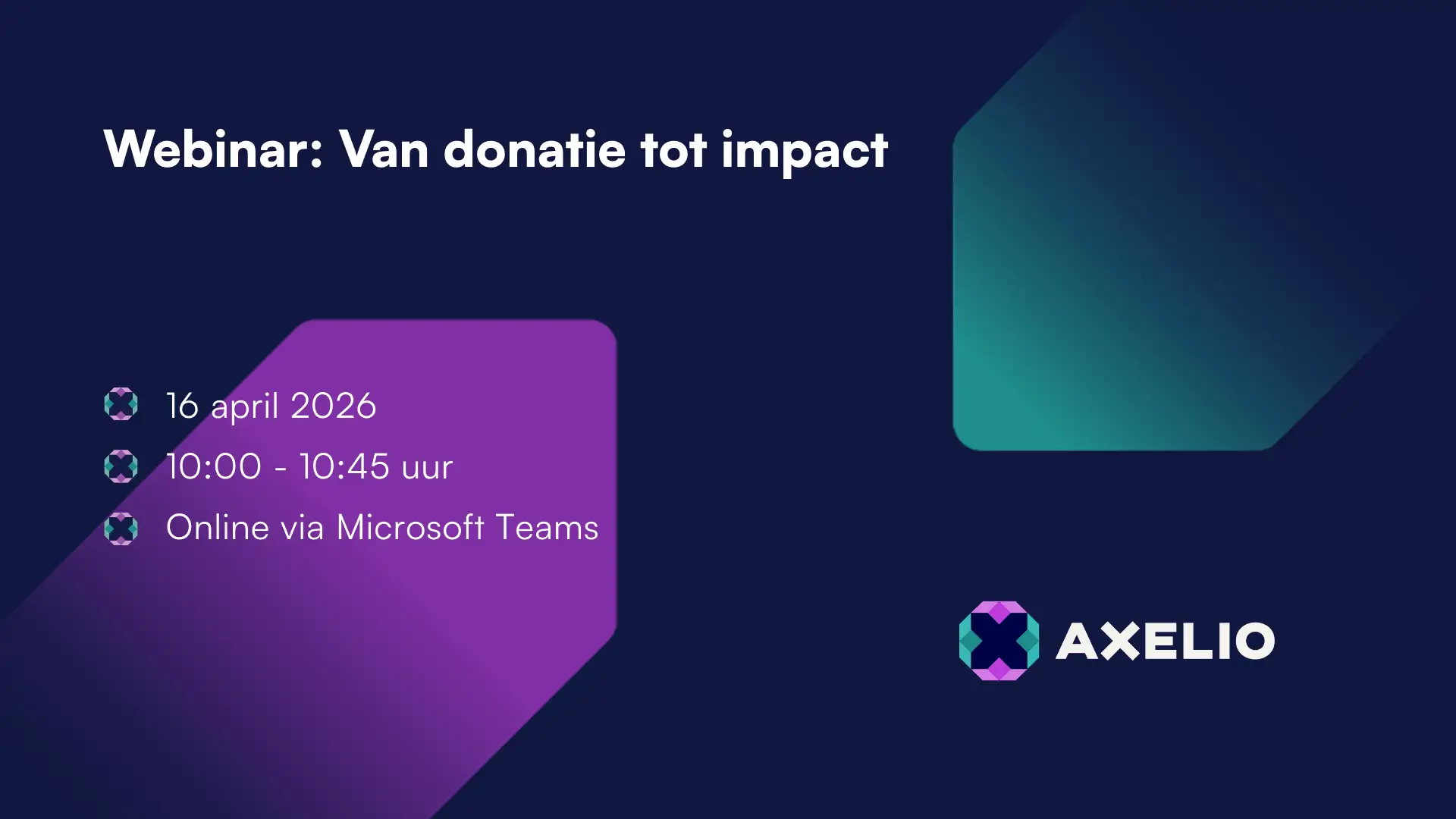 Een visual van een webinar met een paarse en turqoise pijl
