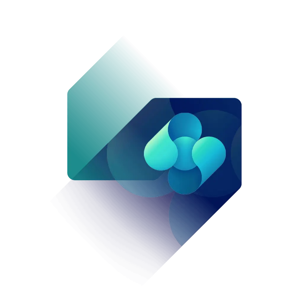 Twee diagonale pijlen met het logo van Business Central